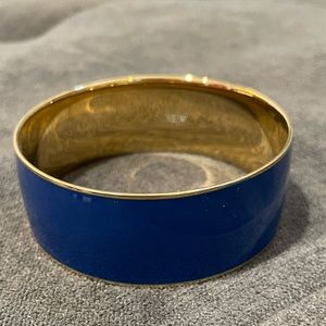 J. Crew Electric bright cerulean blue and Gold Bangle Bracelet